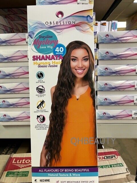 OBSESSION BRAZILIAN FUSION HUMAN HAIR NATURAL LONG CURLY LACE WIG - SHANAYA 40