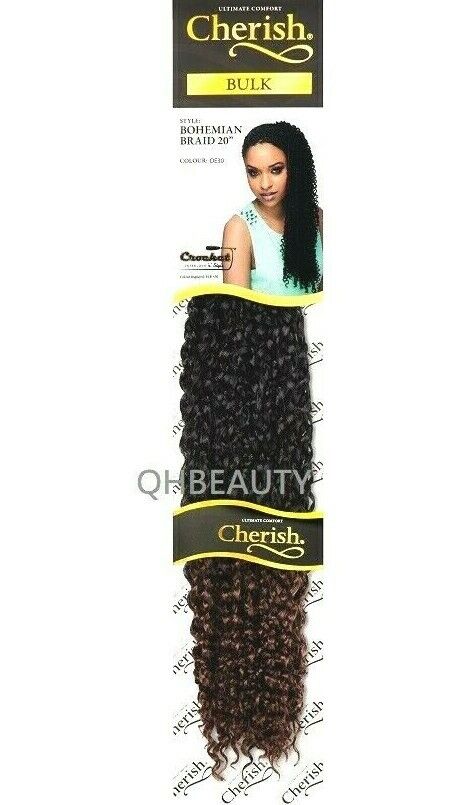 CHERISH SYNTHETIC CROCHET CURLY HAIR EXTENSION BRAID - BOHEMIAN BULK 20 INCH