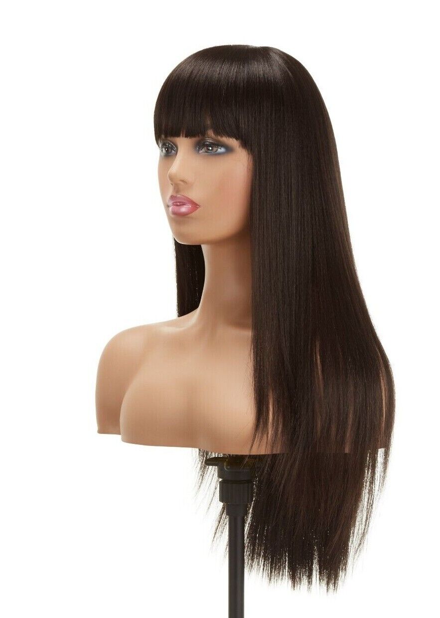 Impression Synthetic Hand Made Long Straight Bangs Hair Wig Alexandra