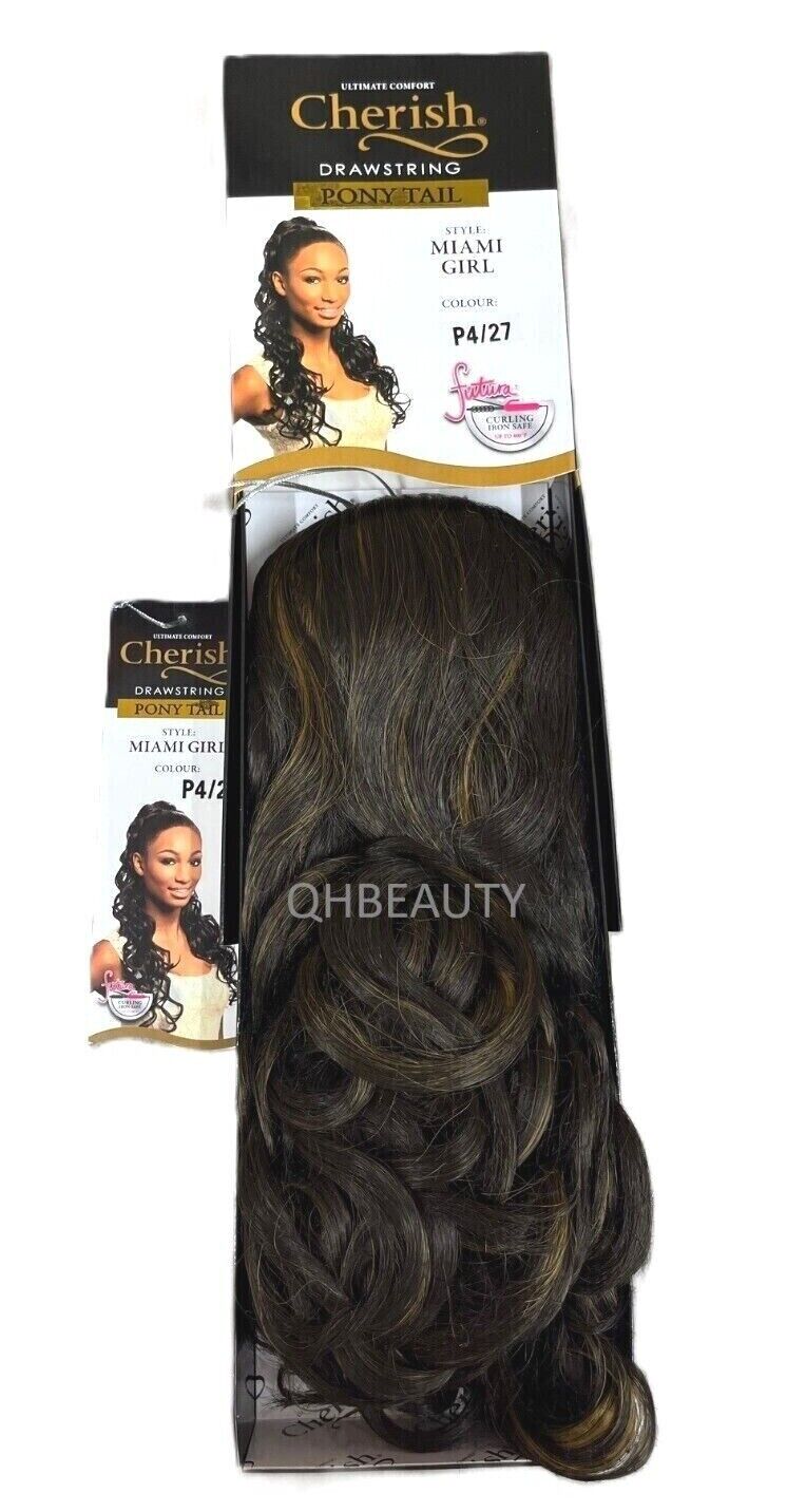 Cherish Synthetic Long Curly Drawstring Natural Hair Ponytail - Miami Girl