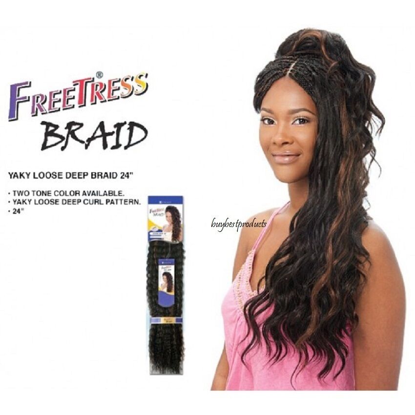 SNG Freetress curly Crochet Long hair extension Braids - Yaky Loose Deep 24 inch