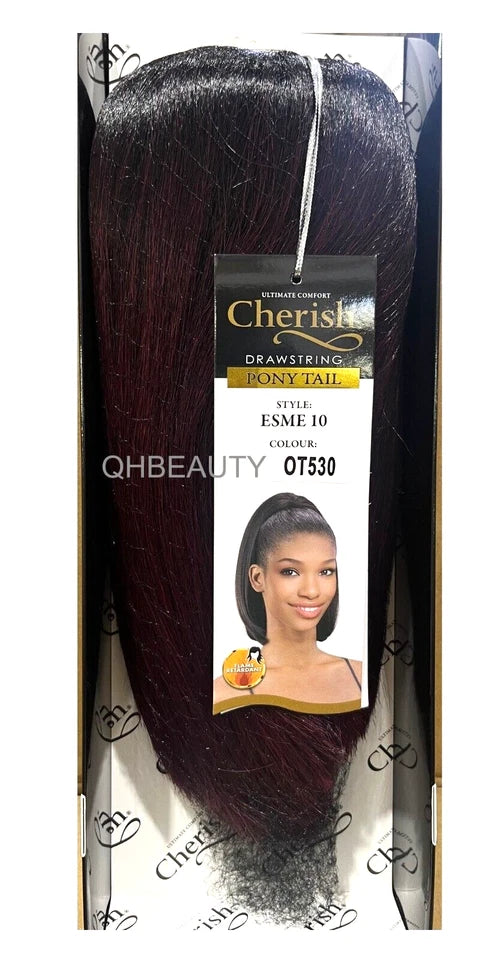 Cherish Synthetic Drawstring Yaky Straight Ponytail Hair Extension - ESME 10
