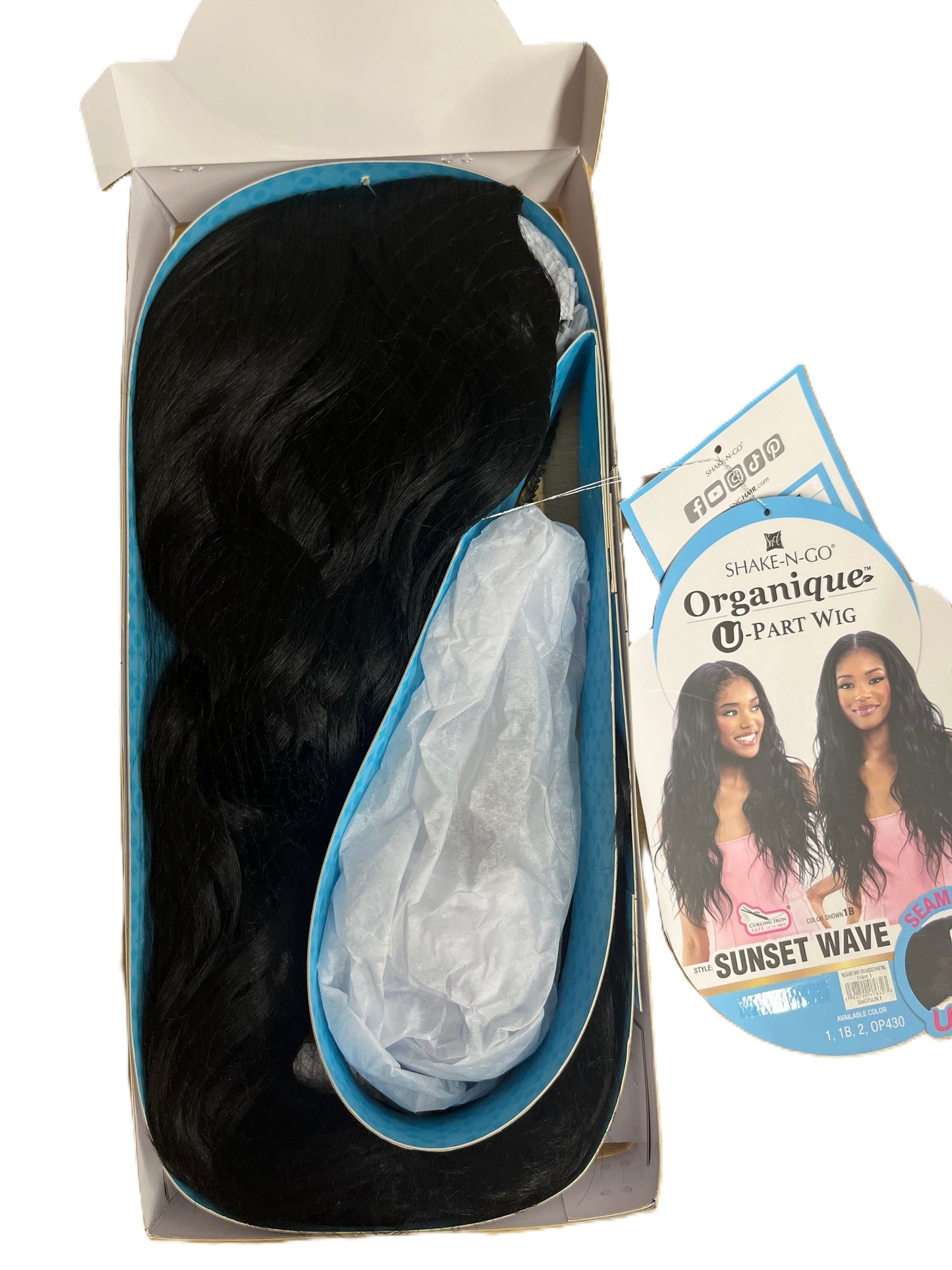 Shake N Go Organique U-Part 100% Hand Tied Curly Wavy Hair Wig - SUNSET WAVE