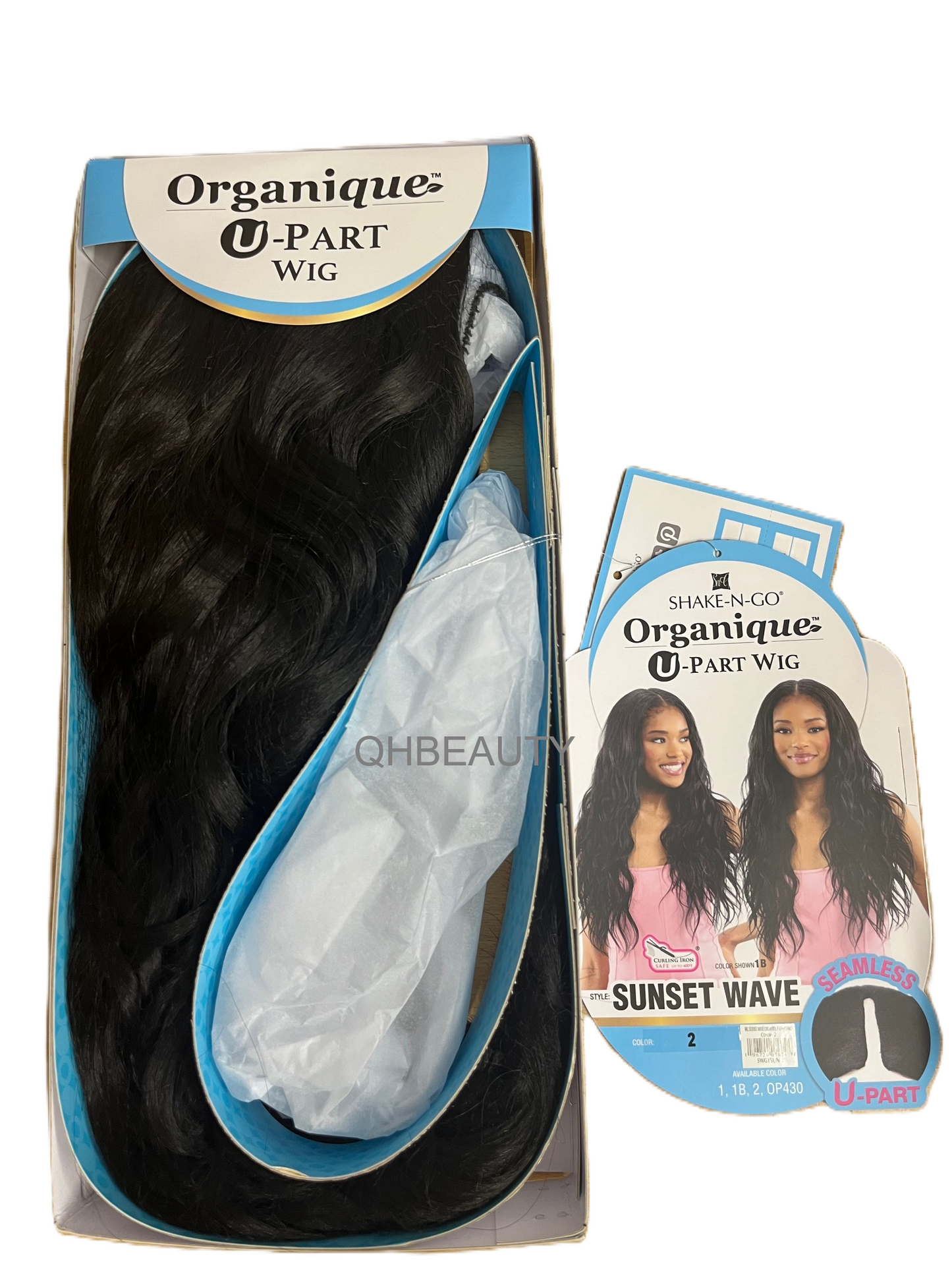 Shake N Go Organique U-Part 100% Hand Tied Curly Wavy Hair Wig - SUNSET WAVE