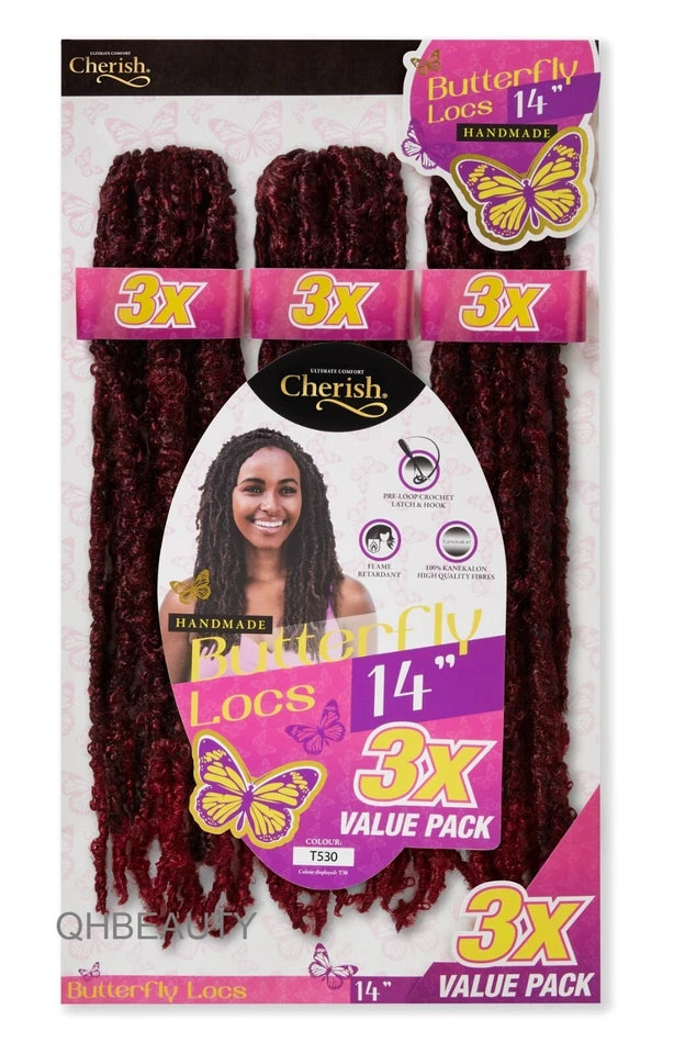 Cherish Synthetic Crochet Hair Extension Pre-Loop Braid – 3X Butterfly Loc 14"