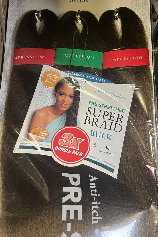 Impression Synthetic Pre-Stretched Crochet Hair Extensions - Super Braid 52 "