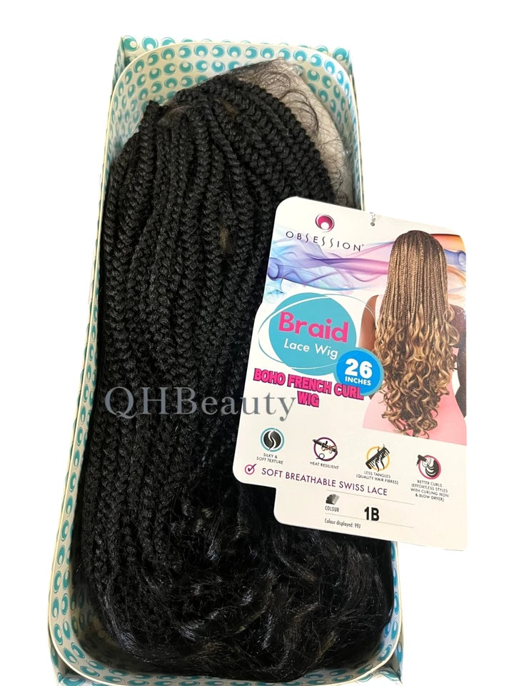 Obsession Hand Made Braid Swiss Lace Hair Wig - Boho French Curl Wig 26 Inches