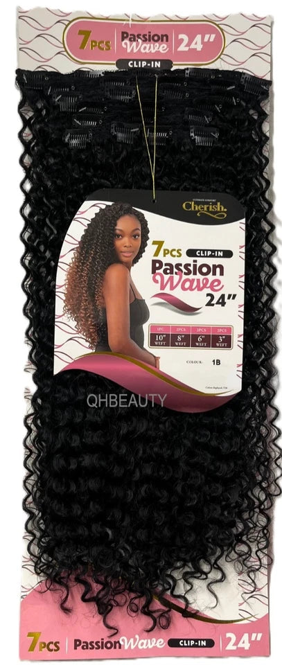 Cherish Synthetic Clip-In Curly Hair Extensions 7 PC – Passion Wave 24"