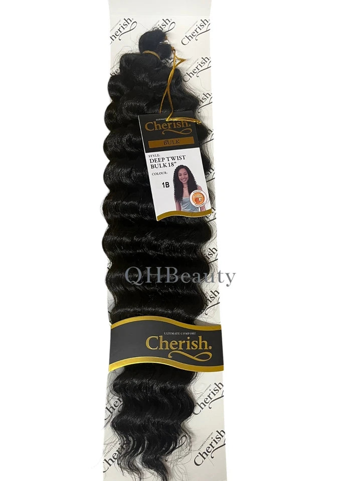 Cherish Synthetic Bulk Crochet Curly Hair Extension Braids – Deep Twist 18"