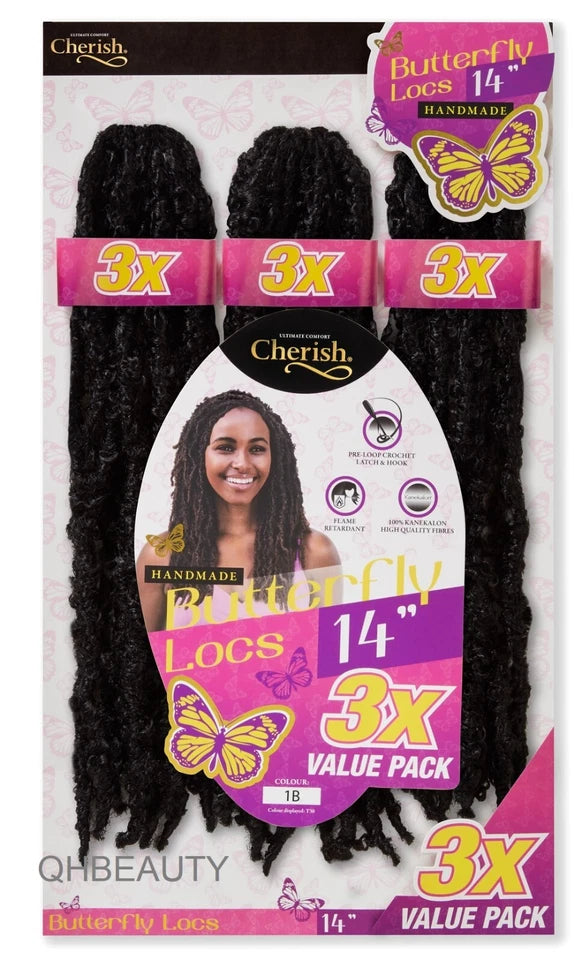 Cherish Synthetic Crochet Hair Extension Pre-Loop Braid – 3X Butterfly Loc 14"
