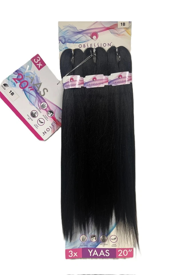 Obsession Synthetic Crochet Yaky Straight Braid Hair Extension - 3 X YAAS 20''