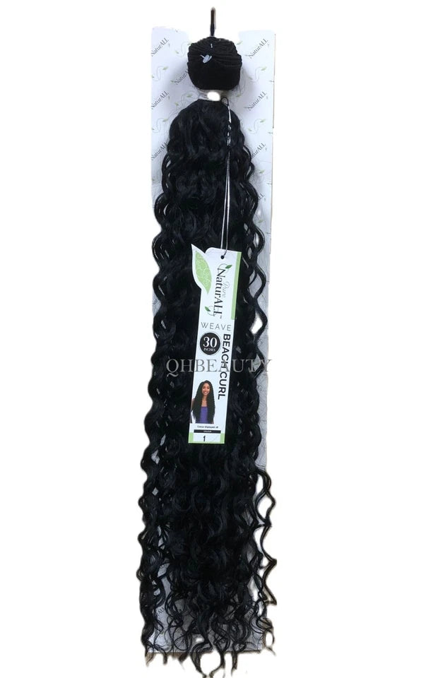 NaturAll Synthetic Long Curly Hair Extension Weave – Beach Curl 30"