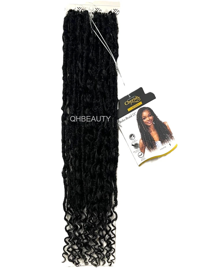 Cherish Synthetic Curly pre Loop Crochet Hair Extension - BOHO BRAID 22 INCH
