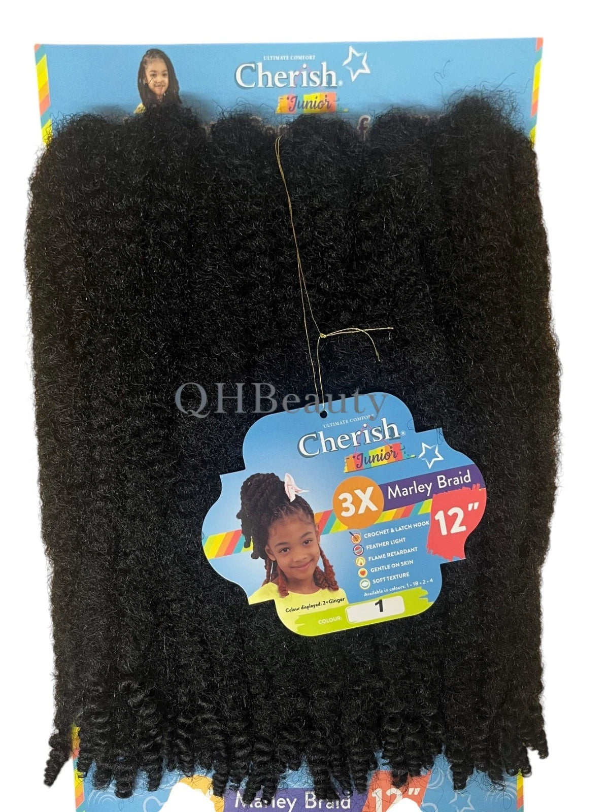 Cherish Synthetic Junior Kids Braid Afro Hair Extension - 3 X MARLEY TWIST 12''