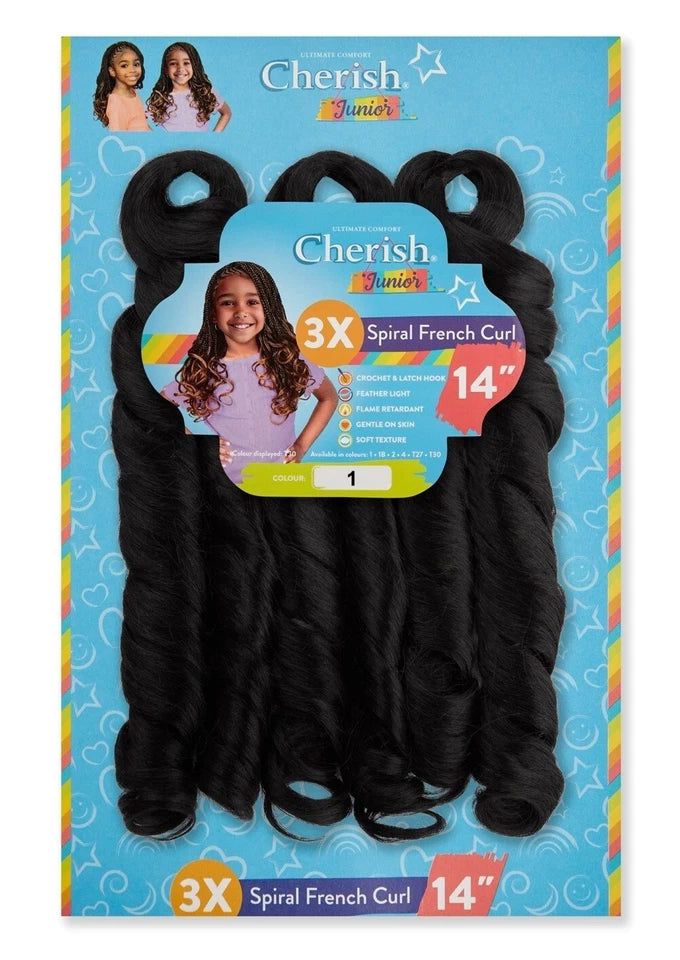 Cherish Synthetic Junior Crochet Braid Hair Extension- SPIRAL FRENCH CURL 14 ''