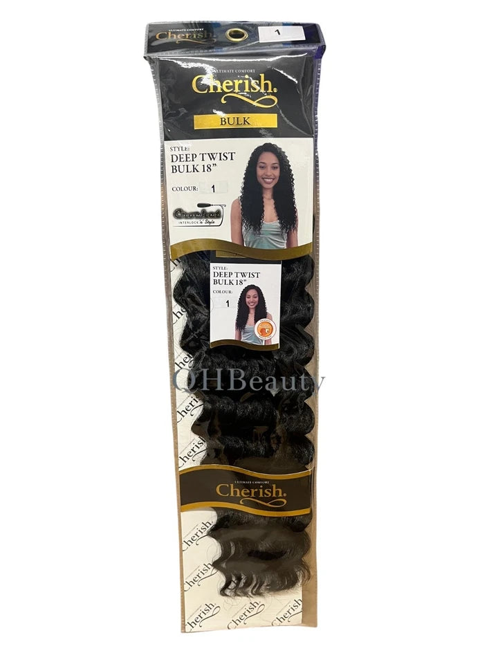 Cherish Synthetic Bulk Crochet Curly Hair Extension Braids – Deep Twist 18"
