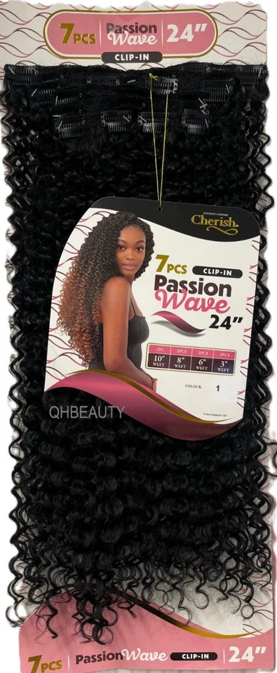 Cherish Synthetic Clip-In Curly Hair Extensions 7 PC PASSION WAVE 24 INCHES