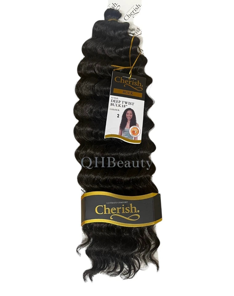 Cherish Synthetic Bulk Crochet Curly Hair Extension Braids – Deep Twist 18"