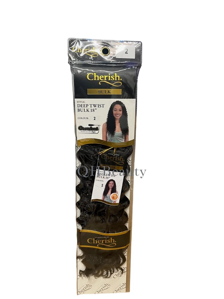 Cherish Synthetic Bulk Crochet Curly Hair Extension Braids – Deep Twist 18"