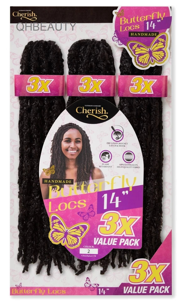 Cherish Synthetic Crochet Hair Extension Pre-Loop Braid – 3X Butterfly Loc 14"