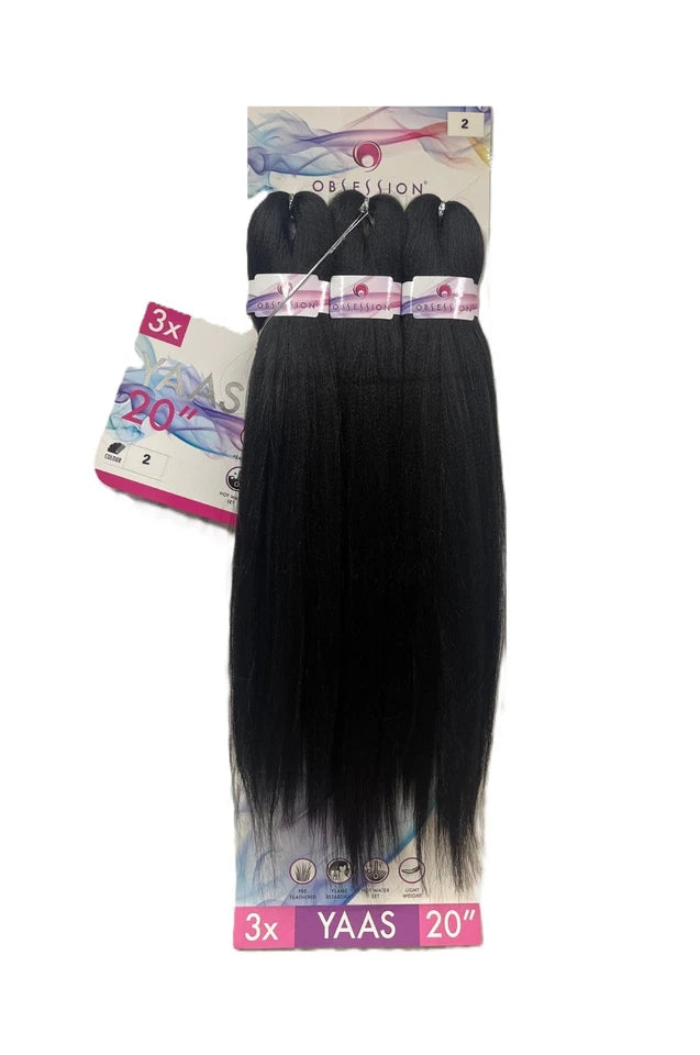 Obsession Synthetic Crochet Yaky Straight Braid Hair Extension - 3 X YAAS 20''