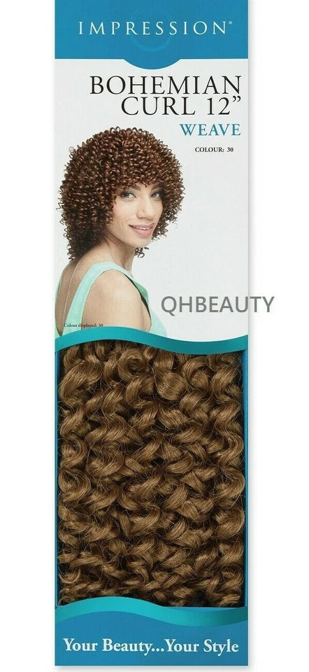 Impression Synthetic Short Curly Hair Extension Weave - BOHEMIAN CURL 12 INCH