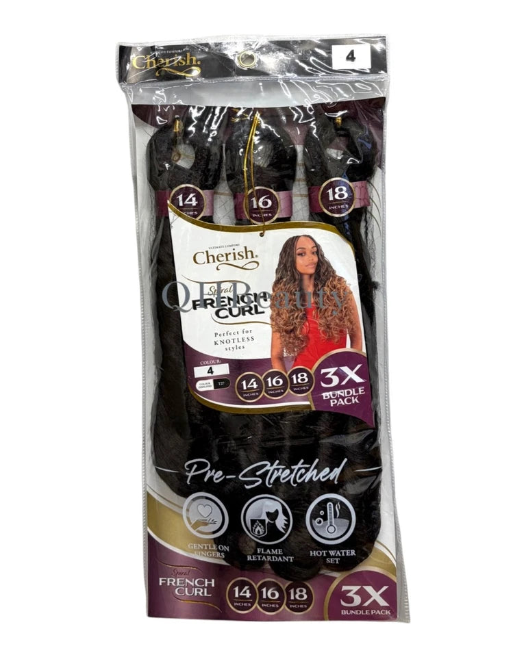 Cherish Synthetic Hair Extension- 3 x BUNDLE SPIRAL FRENCH CURL 14,16,18 INCHES
