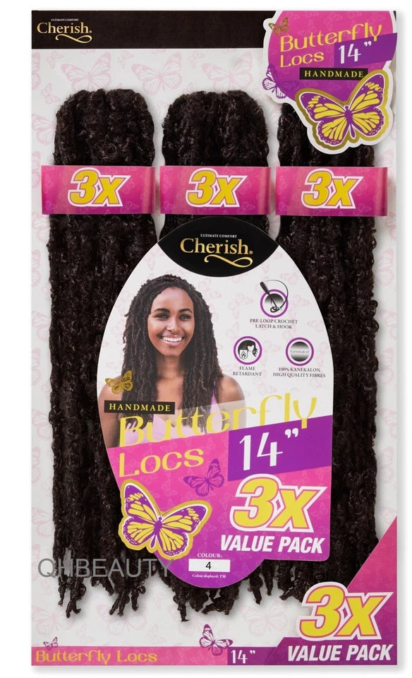 Cherish Synthetic Crochet Hair Extension Pre-Loop Braid – 3X Butterfly Loc 14"