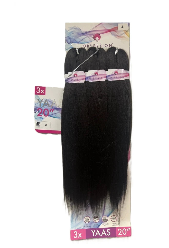 Obsession Synthetic Crochet Yaky Straight Braid Hair Extension - 3 X YAAS 20''