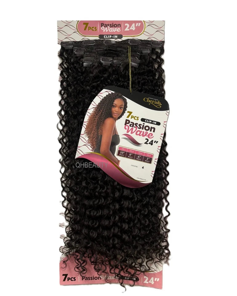 Cherish Synthetic Clip-In Curly Hair Extensions 7 PC PASSION WAVE 24 INCHES