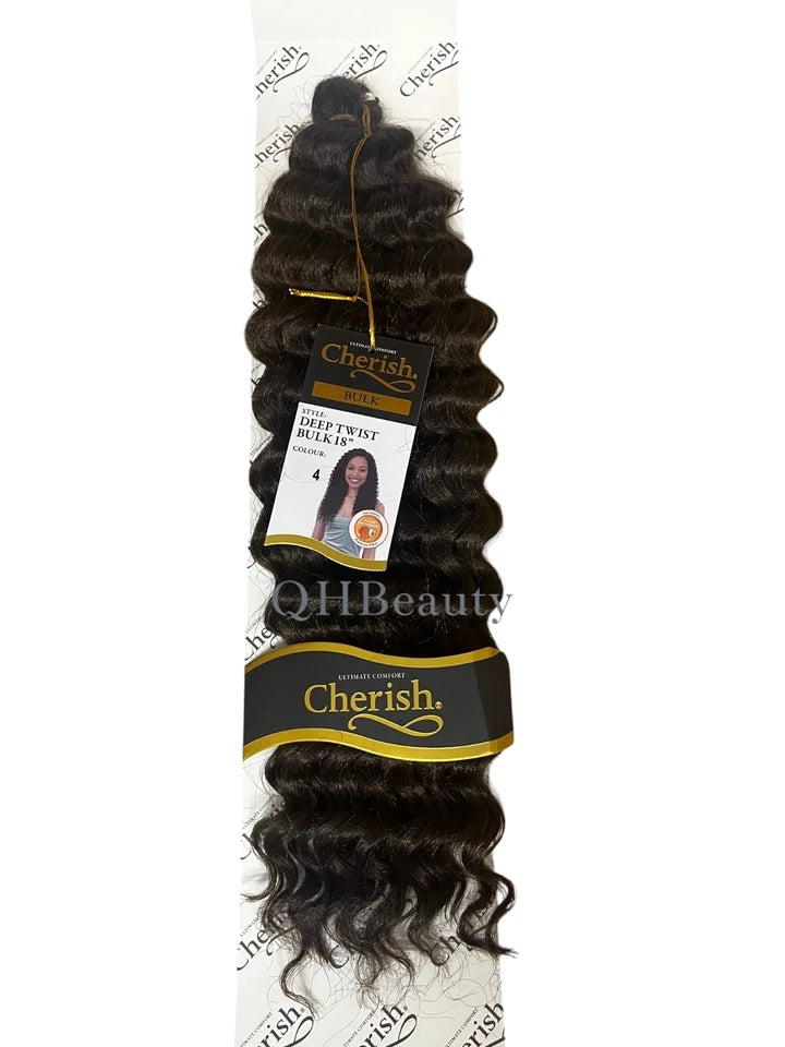 Cherish Synthetic Bulk Crochet Curly Hair Extension Braids – Deep Twist 18"