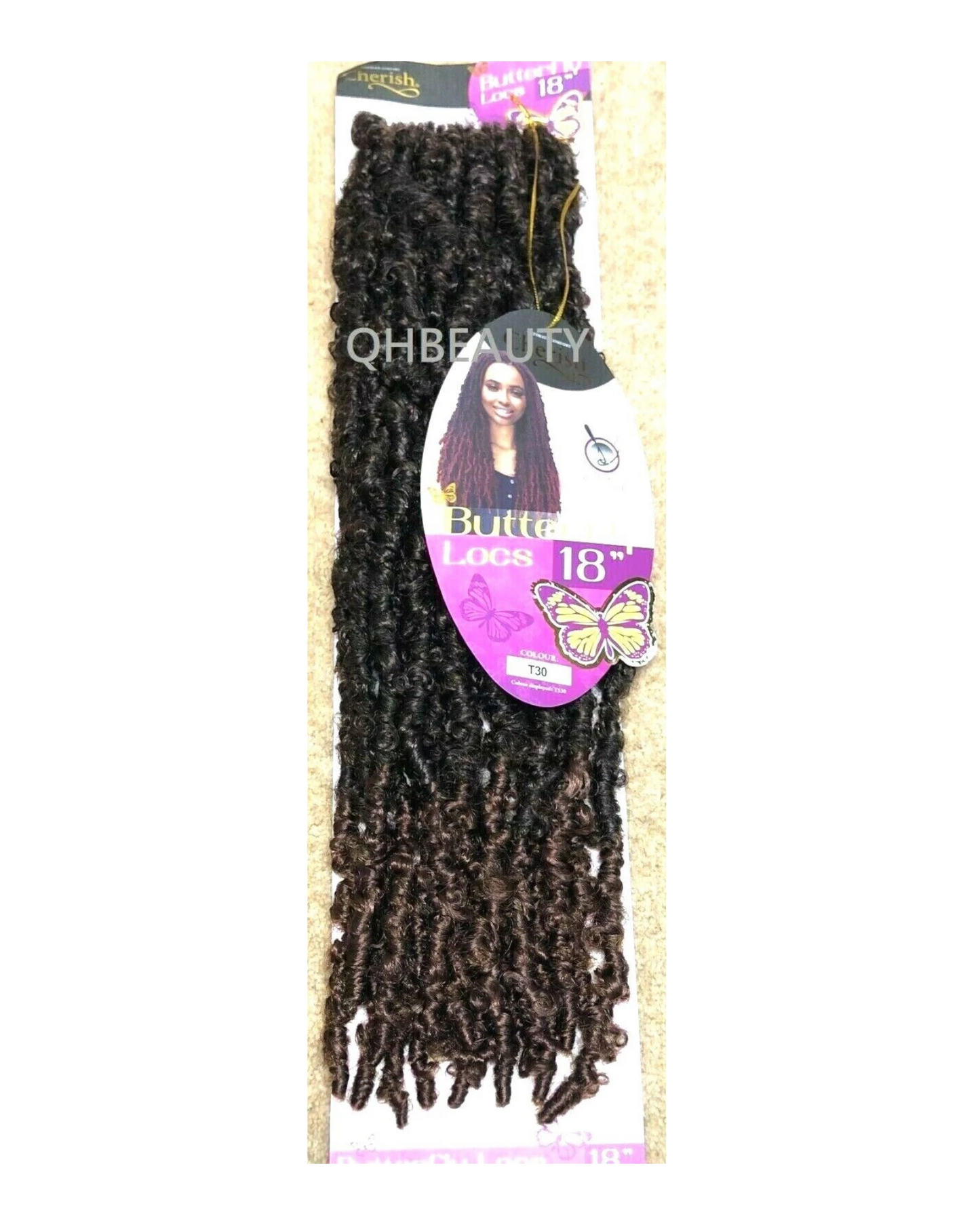 CHERISH SYNTHETIC CROCHET LONG HAIR EXTENSION PRE LOOP BRAID - BUTTERFLY LOC 18"