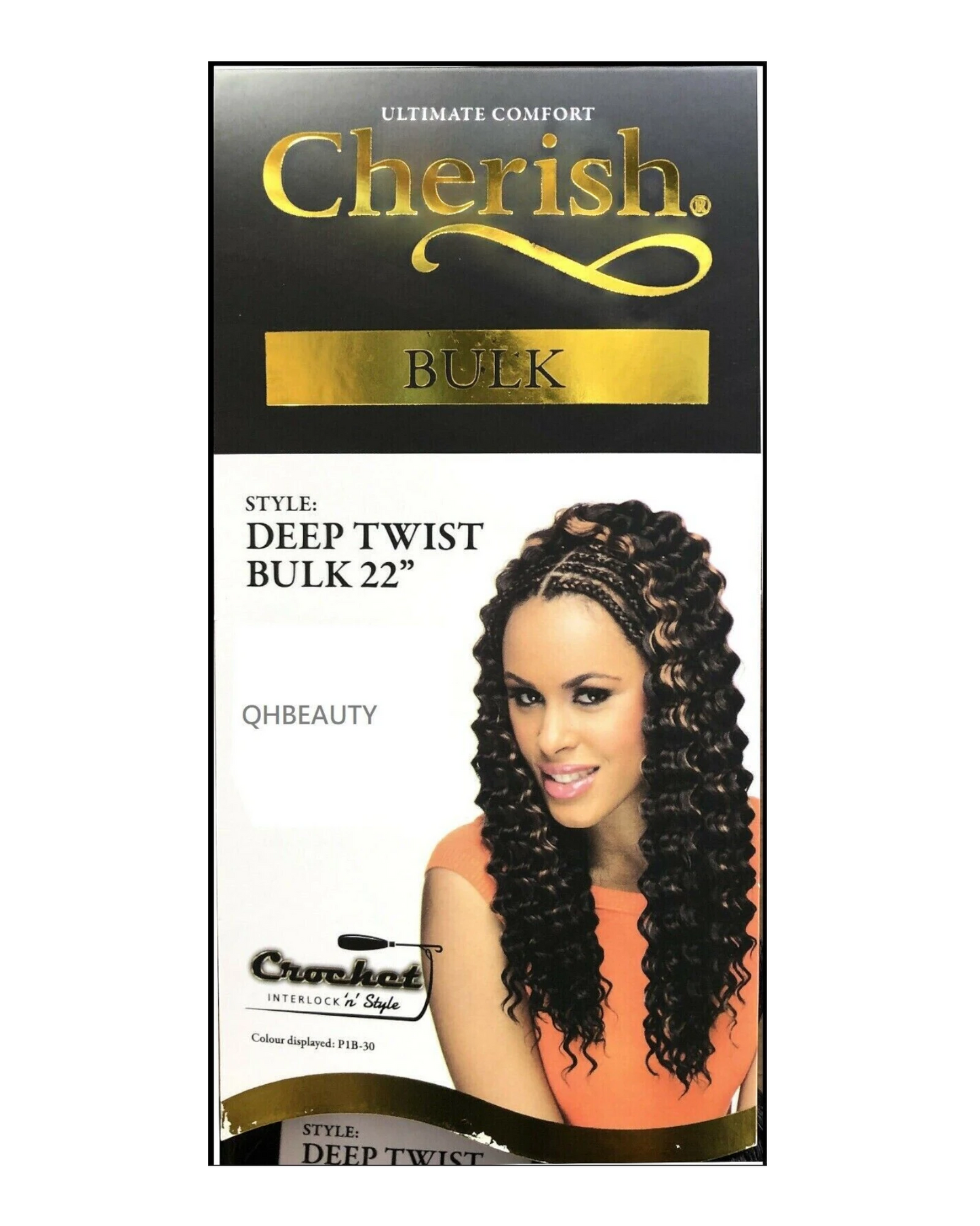 CHERISH SYNTHETIC BULK CROCHET CURLY HAIR EXTENSION BRAIDS - DEEP TWIST 22 INCH