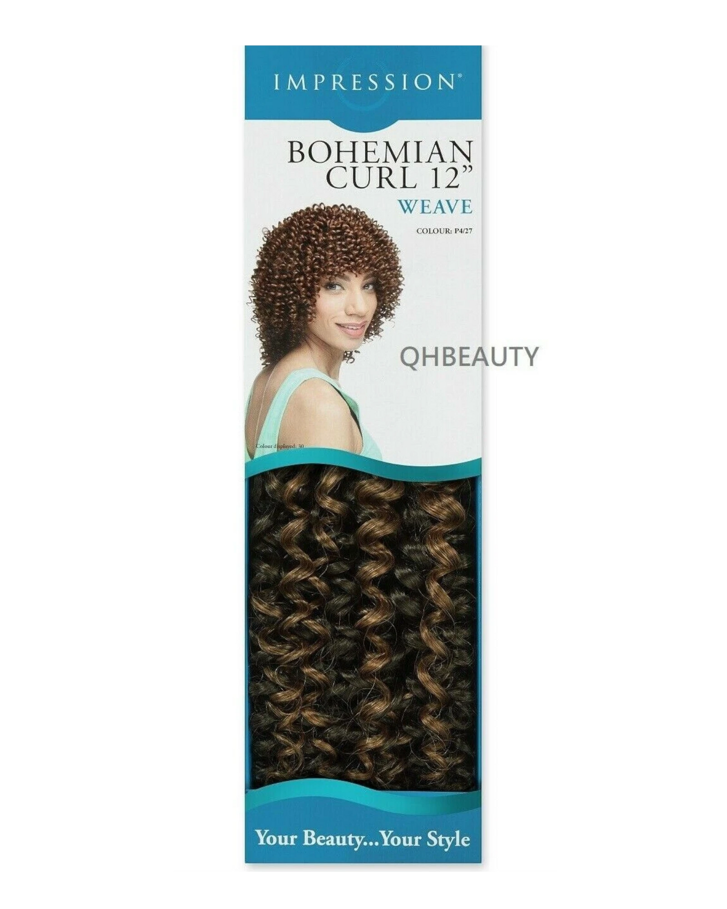 IMPRESSION SYNTHETIC SHORT CURLY HAIR EXTENSION WEAVE - BOHEMIAN CURL12 INCH
