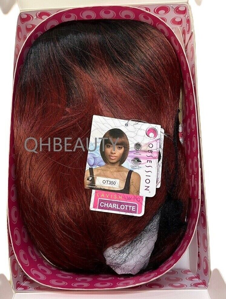 Obsession Synthetic Lavish Straight Bob Bangs 100% Hand Tied Hair Wig  CHARLOTTE