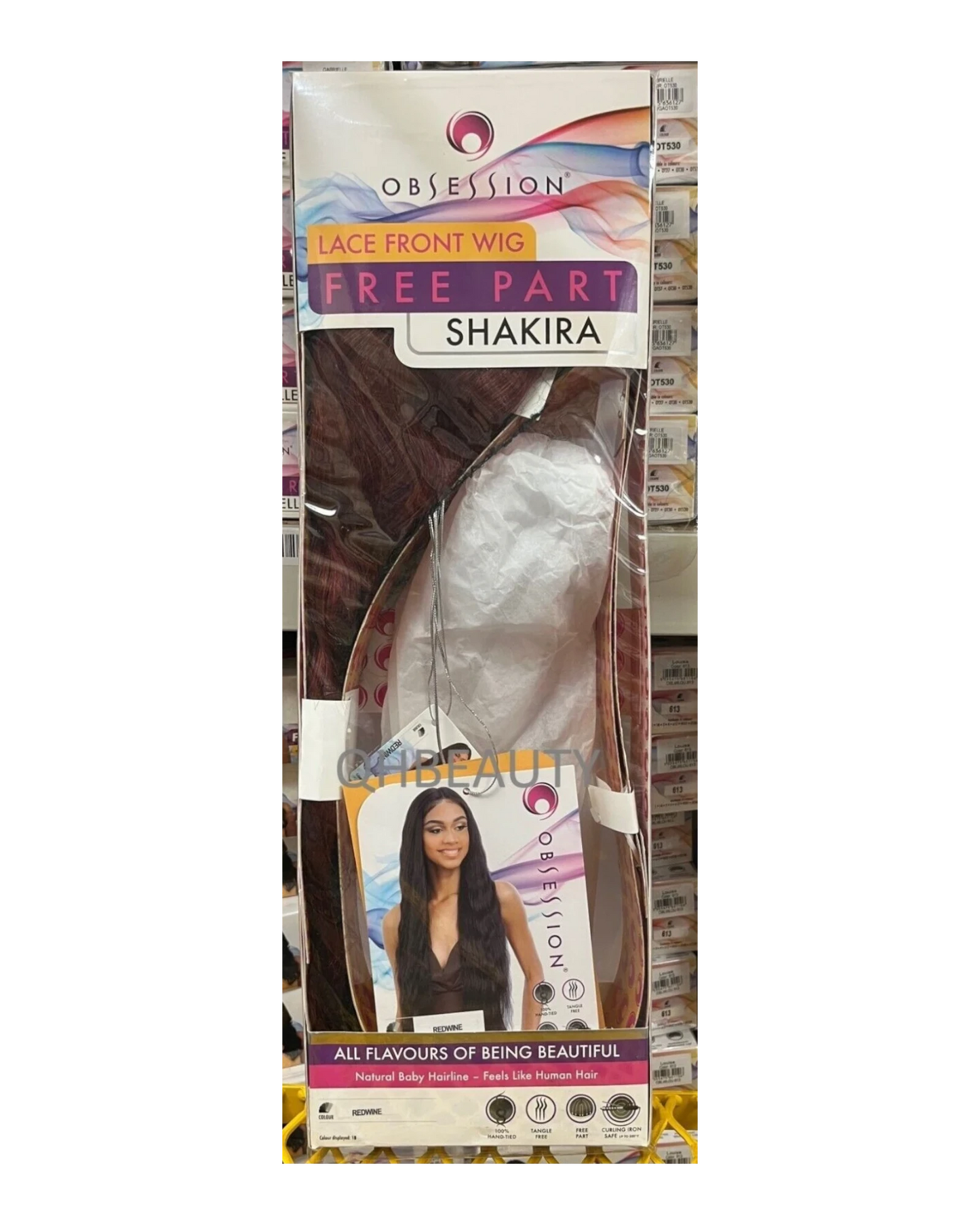 Obsession Synthetic Lace Front Free Part 100 % Hand Tied long Hair Wig - SHAKIRA