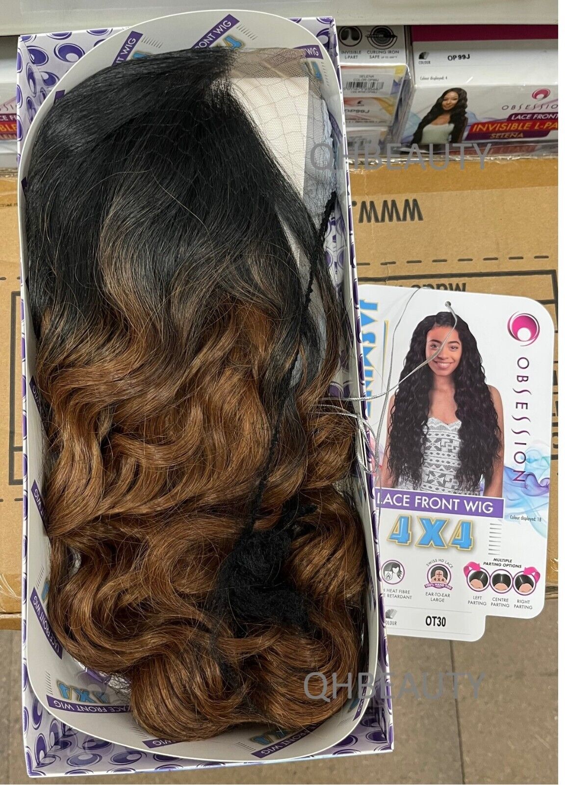 Obsession Synthetic Swiss HD 4x4 Lace Front Free Part Curly Hair Wig - JASMINE