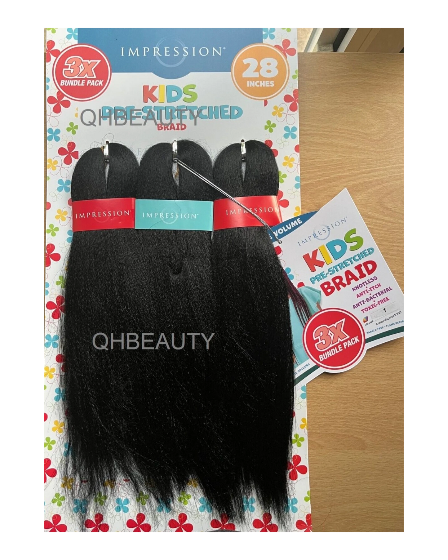 IMPRESSION SYNTHETIC KIDS CROCHET HAIR EXTENSION PRE STRETCHED BRAID 28 /  14 ''
