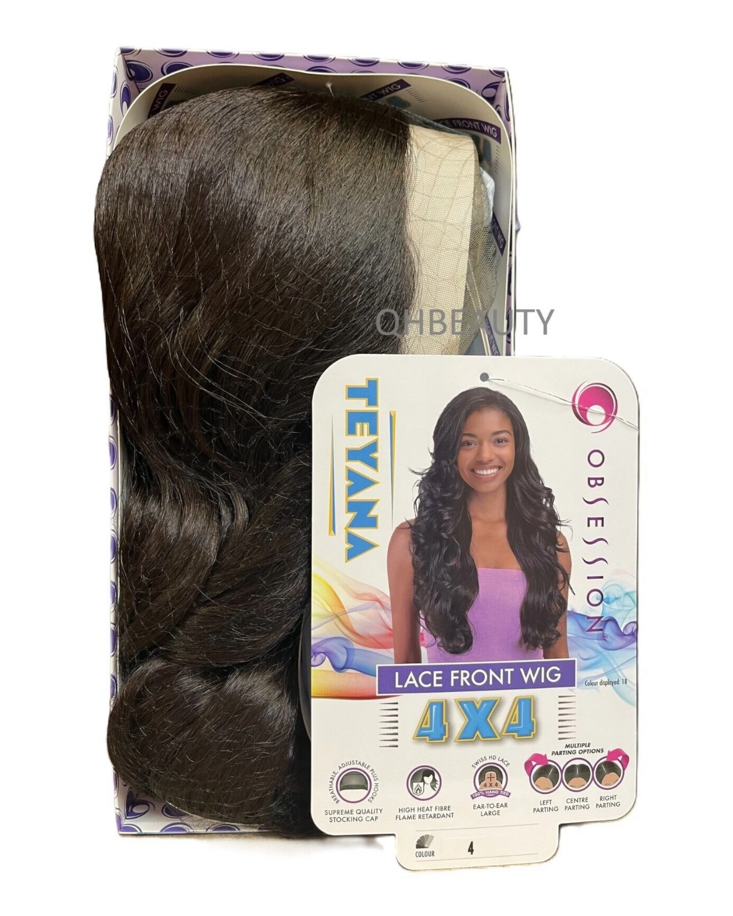 Obsession Synthetic Swiss HD 4x4 Lace Front Free Part Curly Hair Wig - TEYANA