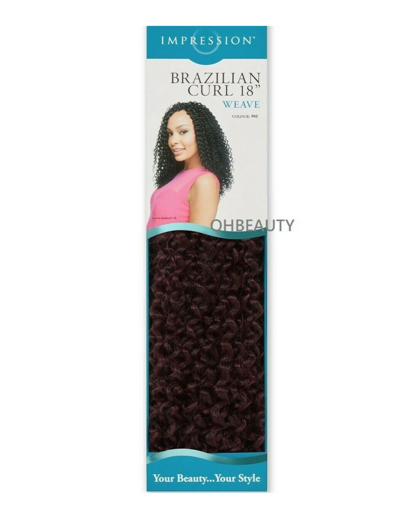 IMPRESSION SYNTHETIC LONG CURLY HAIR EXTENSION WEAVE - BRAZILIAN CURL 18 INCH
