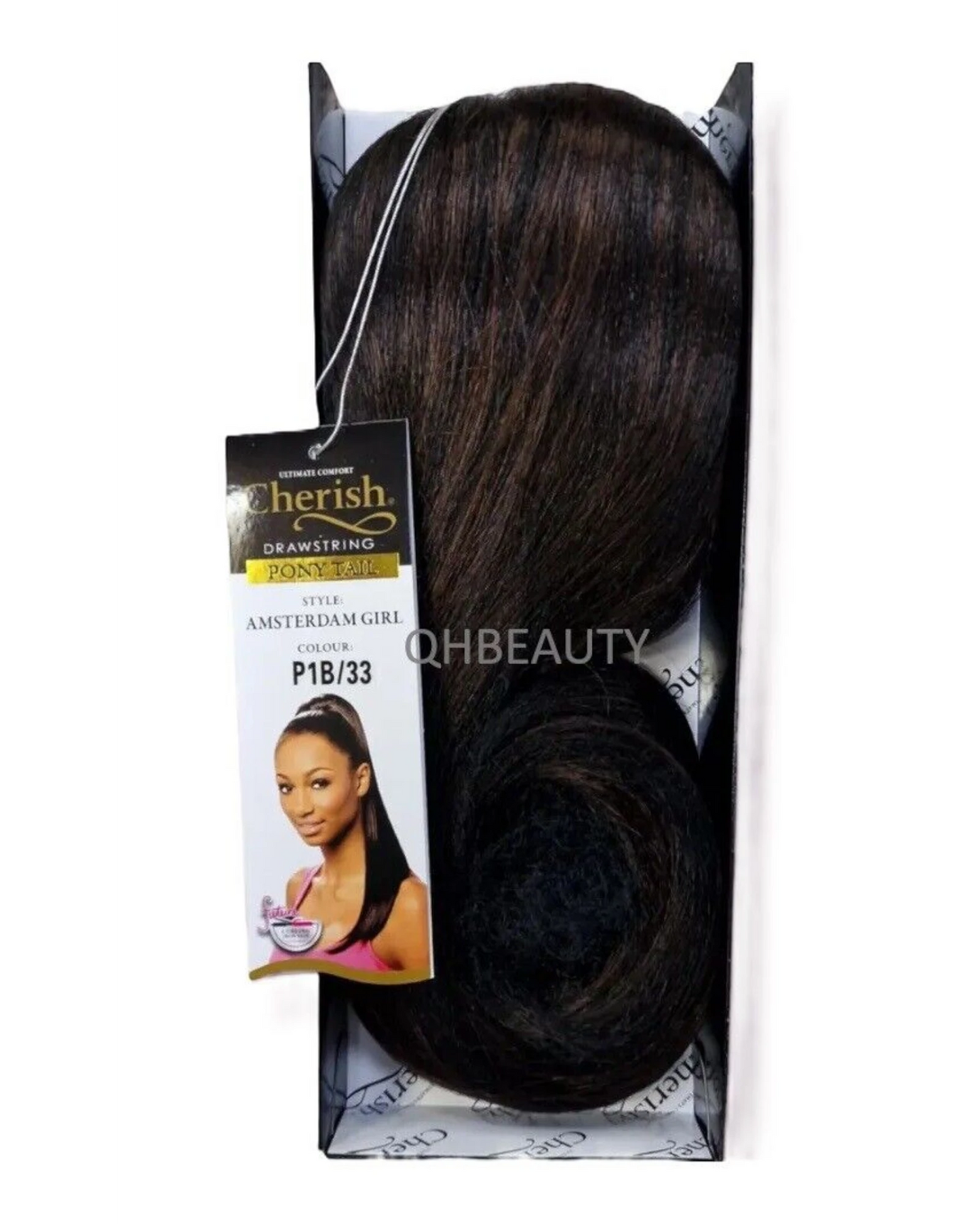 Cherish Synthetic Straight Drawstring Long Natural Ponytail - Amsterdam Girl