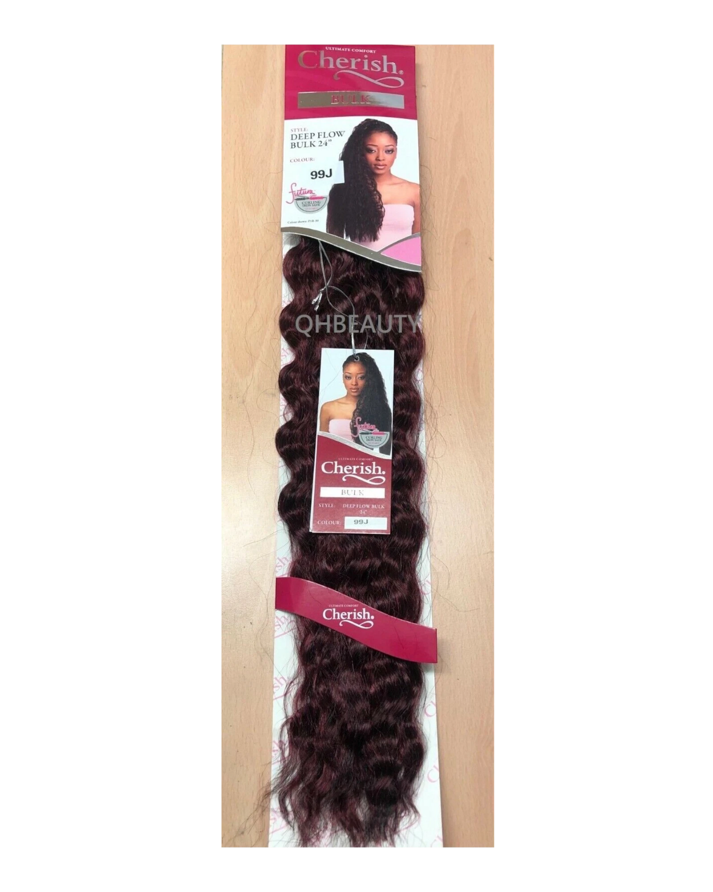 CHERISH SYNTHETIC BULK CROCHET BRAID CURLY HAIR EXTENSION - DEEP FLOW 24 inch