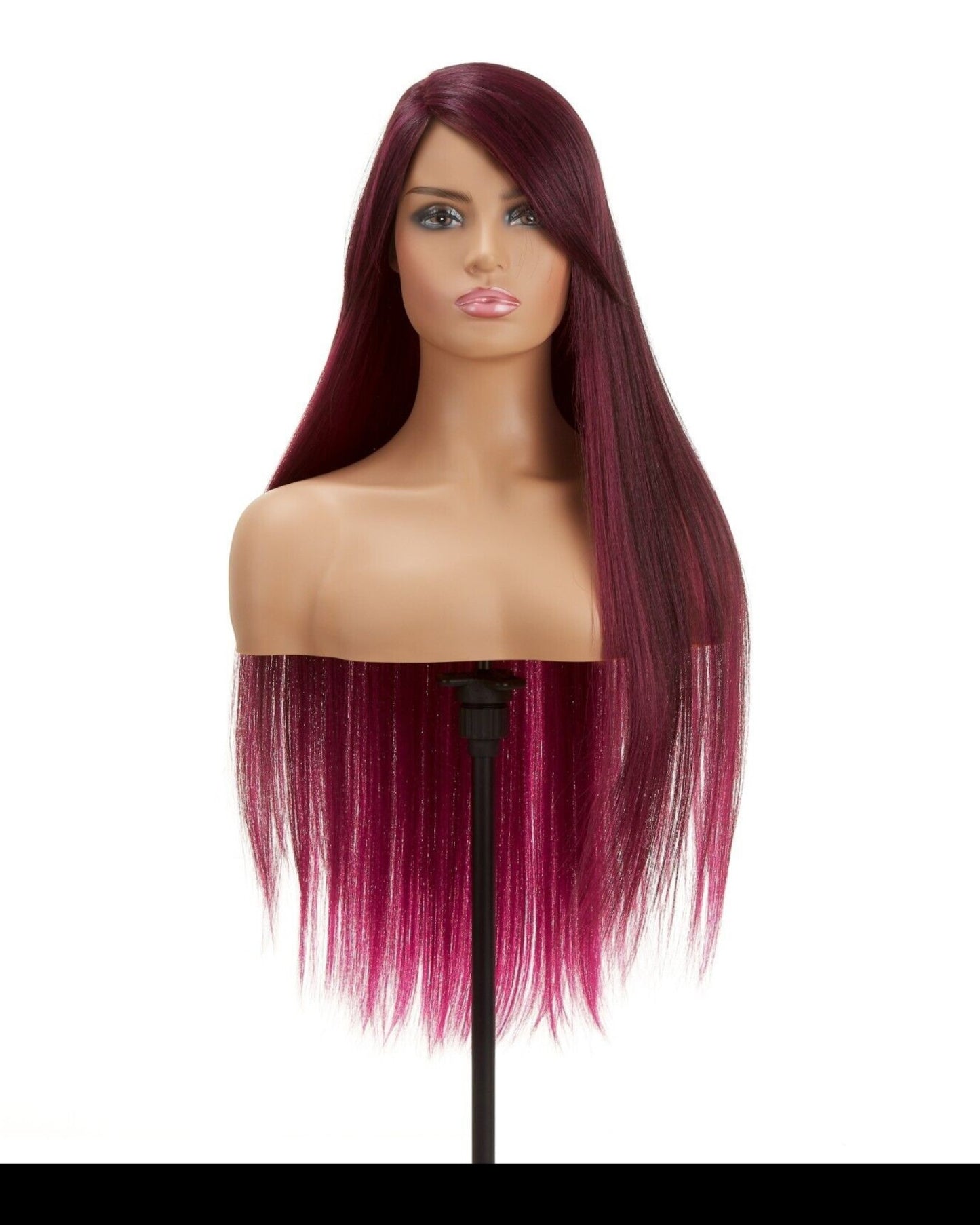 Impression Synthetic Invisible L Part Lace Long Yaky Straight Hair Wig -- RAVEN
