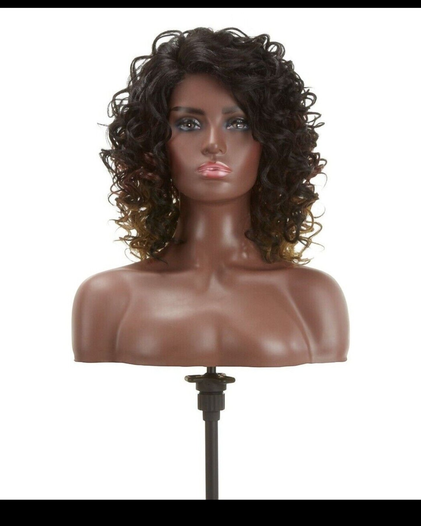 Impression Synthetic Hand Made Invisible L Part Curly Hair Lace Wig - MIA