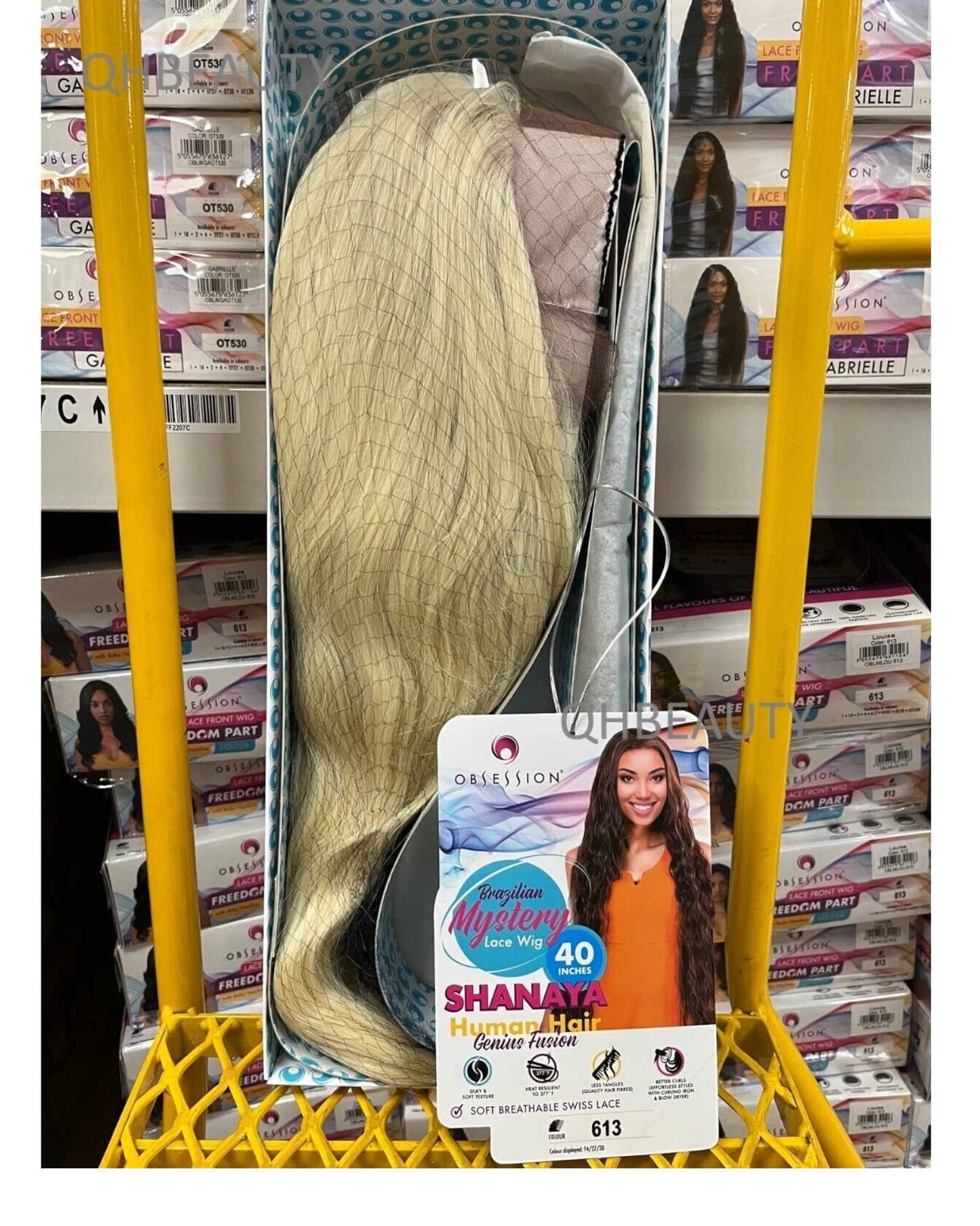 OBSESSION BRAZILIAN FUSION HUMAN HAIR NATURAL LONG CURLY LACE WIG - SHANAYA 40