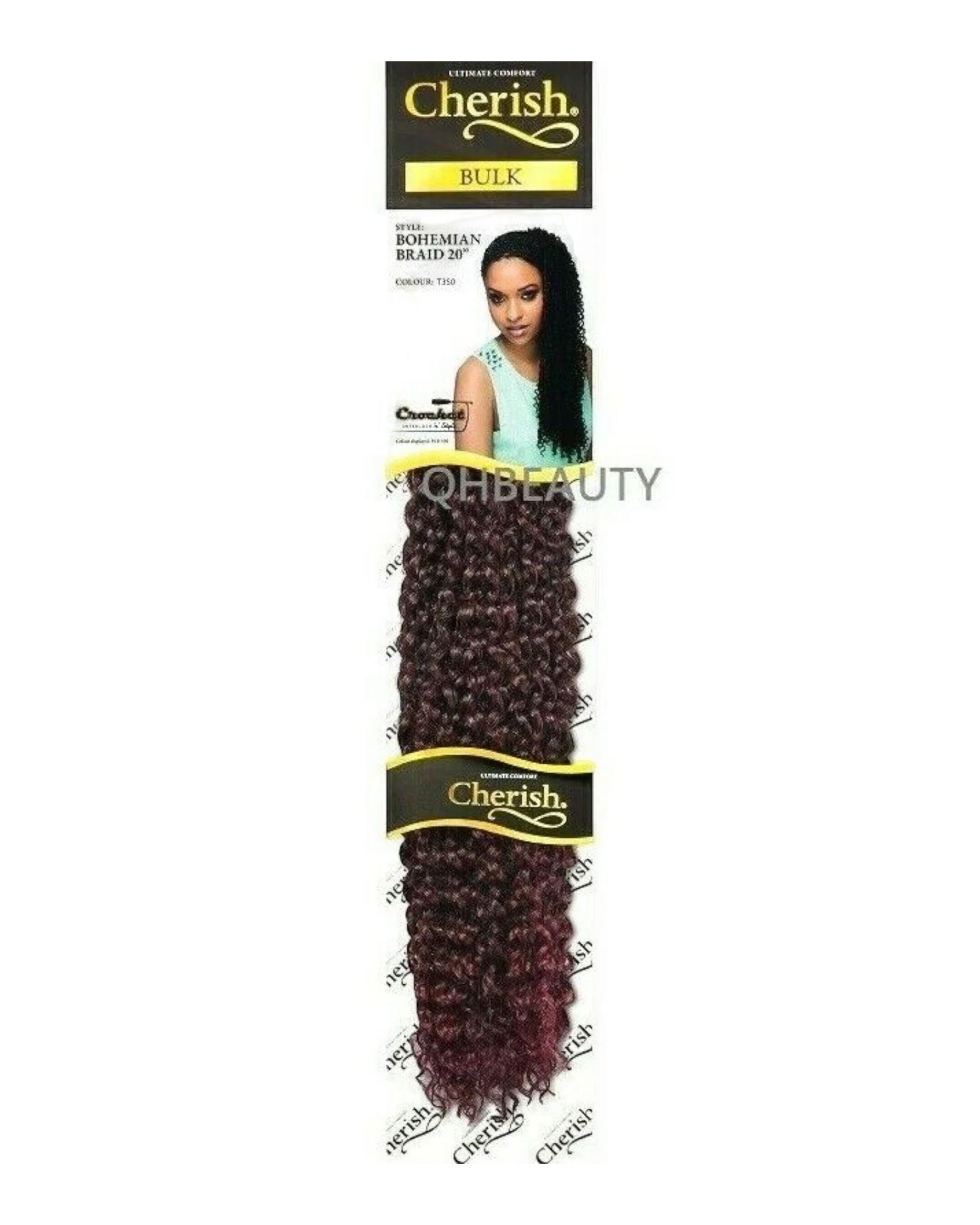 CHERISH SYNTHETIC CROCHET CURLY HAIR EXTENSION BRAID - BOHEMIAN BULK 20 INCH