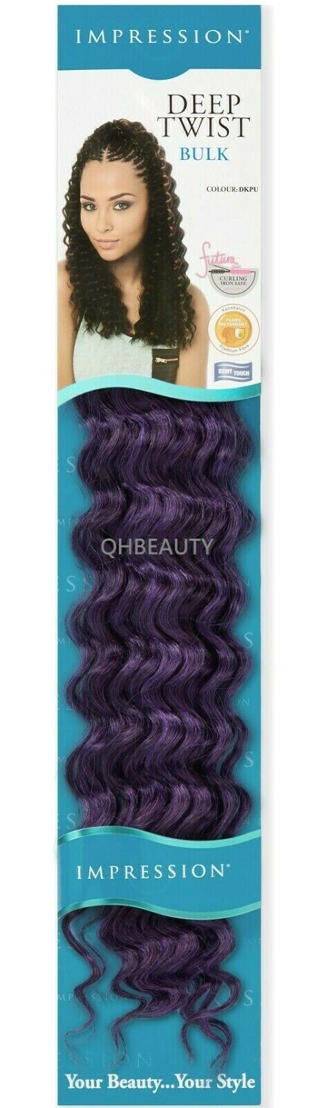 IMPRESSION SYNTHETIC CROCHET CURLY HAIR EXTENSION BRAIDS - DEEP TWIST BULK 22"