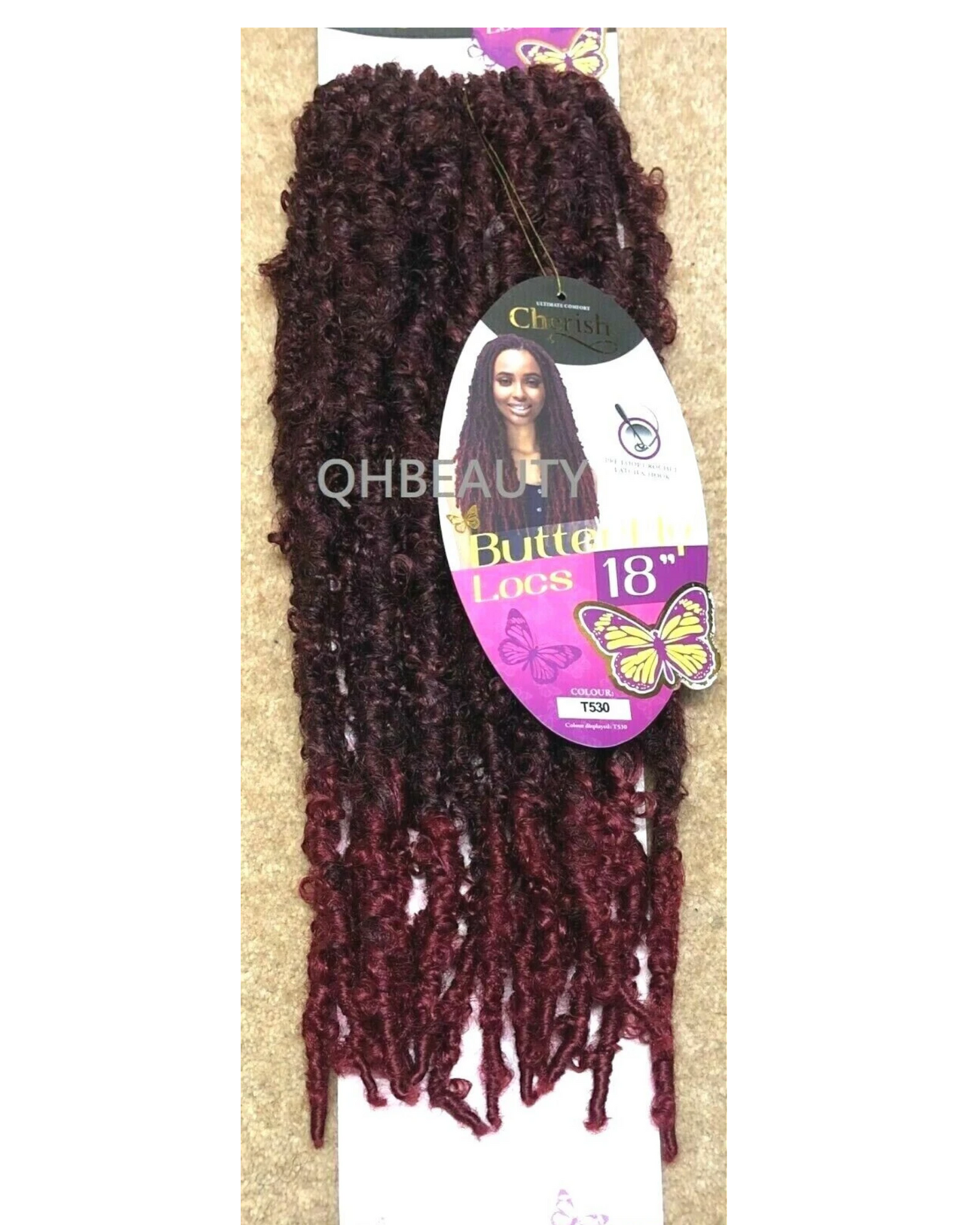 CHERISH SYNTHETIC CROCHET LONG HAIR EXTENSION PRE LOOP BRAID - BUTTERFLY LOC 18"