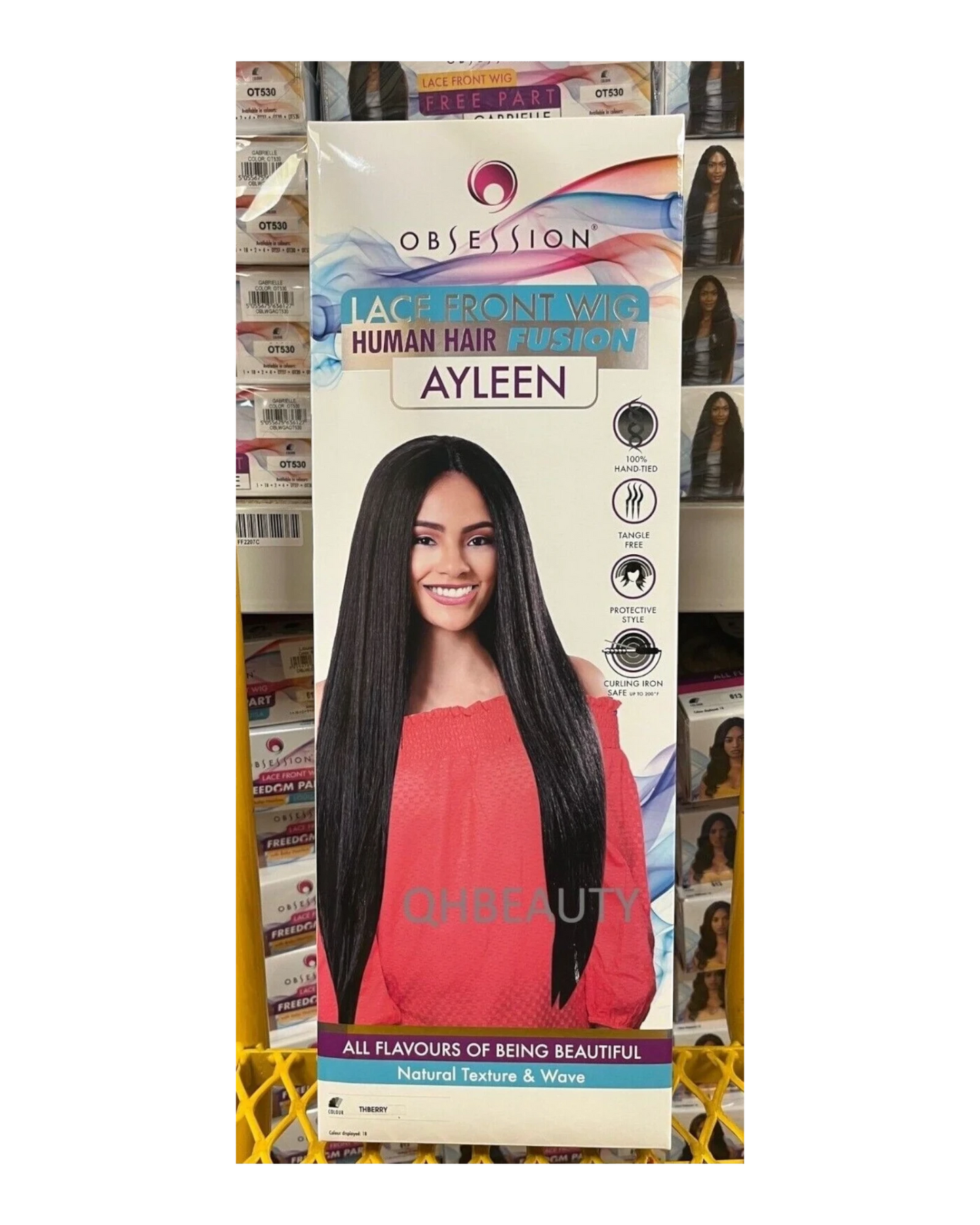 OBSESSION LACE FRONT HUMAN HAIR FUSION NATURAL TEXTURE & WAVE HAIR WIG - AYLEEN