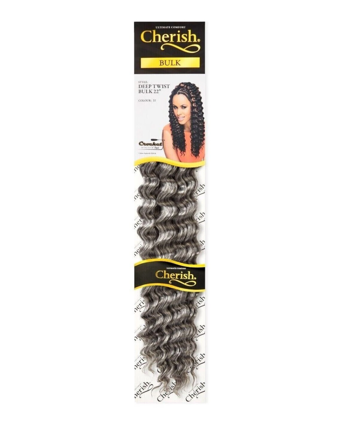 CHERISH SYNTHETIC BULK CROCHET CURLY HAIR EXTENSION BRAIDS - DEEP TWIST 22 INCH